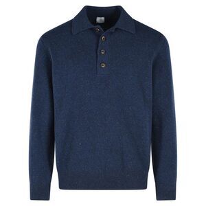 Eleventy Navy Wool Polo Shirt Men